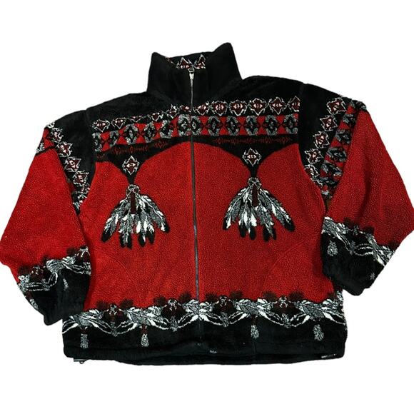 Stylish Red and Black Women's Jacket - Picture 1 of 8